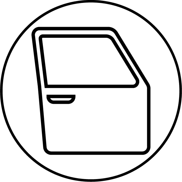 Car valuation icon with a clipboard and dollar sign, indicating vehicle pricing.