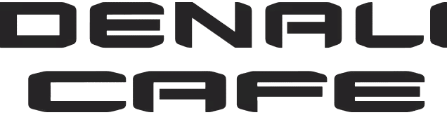 Denali Cafe logo with bold, modern black font on transparent background.