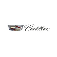 Cadillac logo featuring the emblem and brand name in elegant script font.