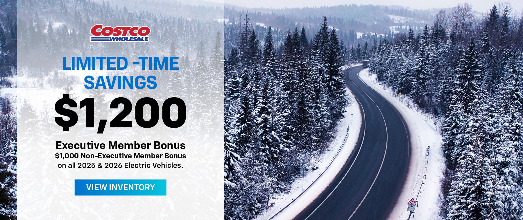 Three vehicles in a lit garage with text: "View All Offers Here. Don’t miss out on our latest deals and specials."