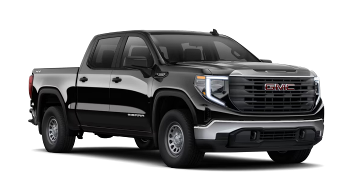 Front view of a sleek black SUV with a prominent grille and modern headlights.